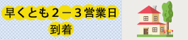 早くとも２－３営業日到着