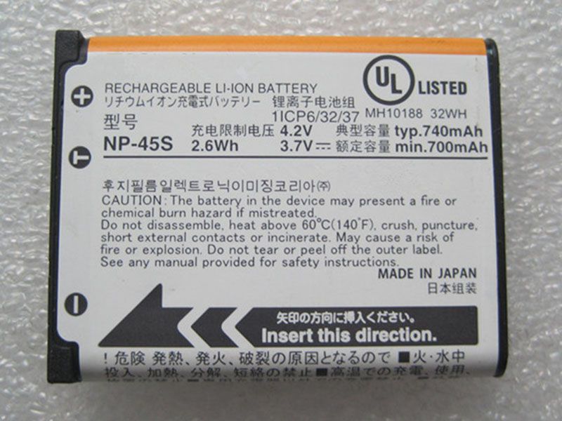 Fujifilm NP-45S電池/バッテリー