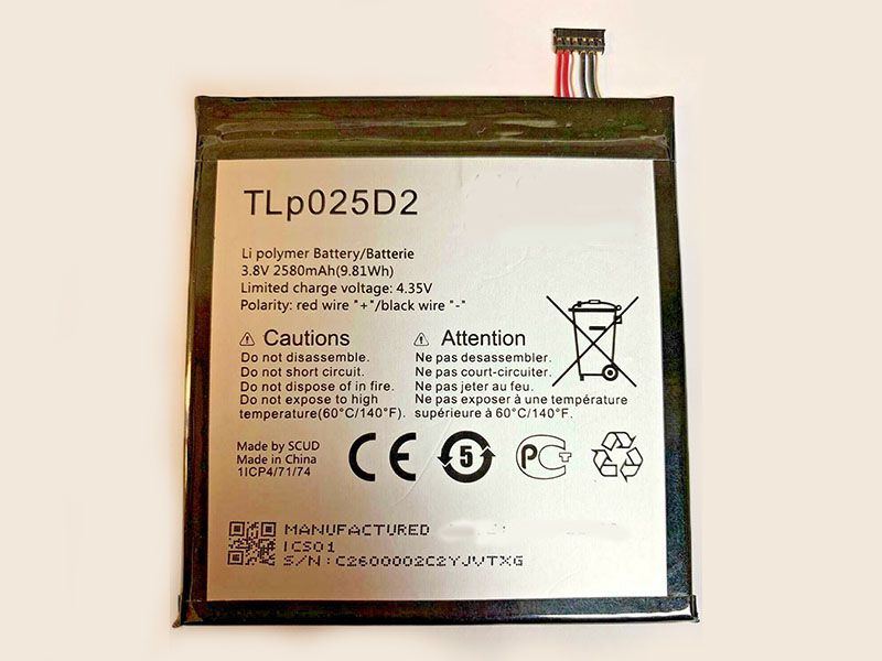 Alcatel TLp025D2電池/バッテリー