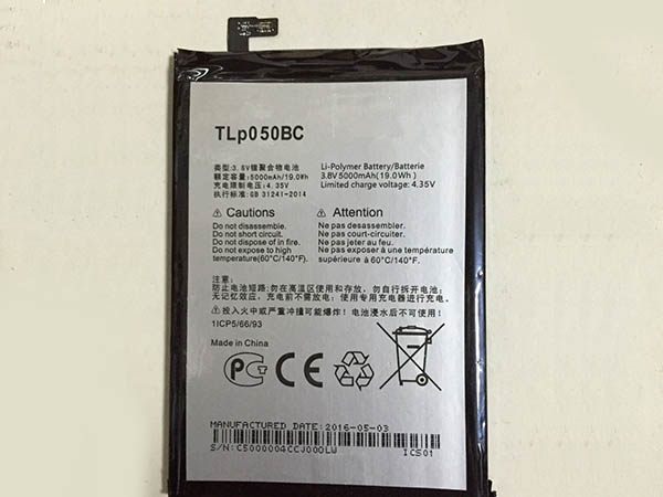 Alcatel TLp050BC電池/バッテリー